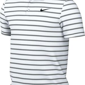 Nike White Polo with Thin Black Stripes